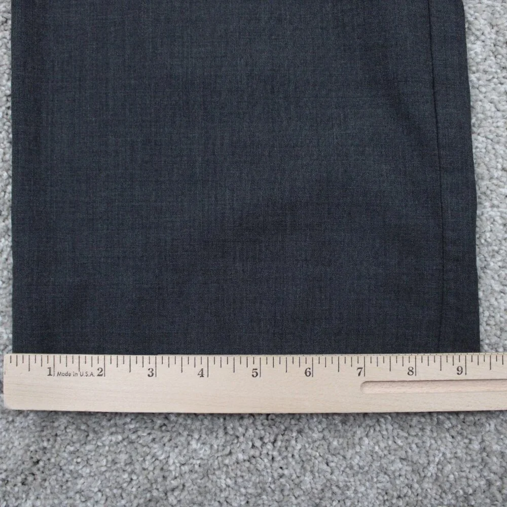 Banana Republic Dress Pants Men 35x32 Gray Wool Stretch Flat Front Acetate Lined